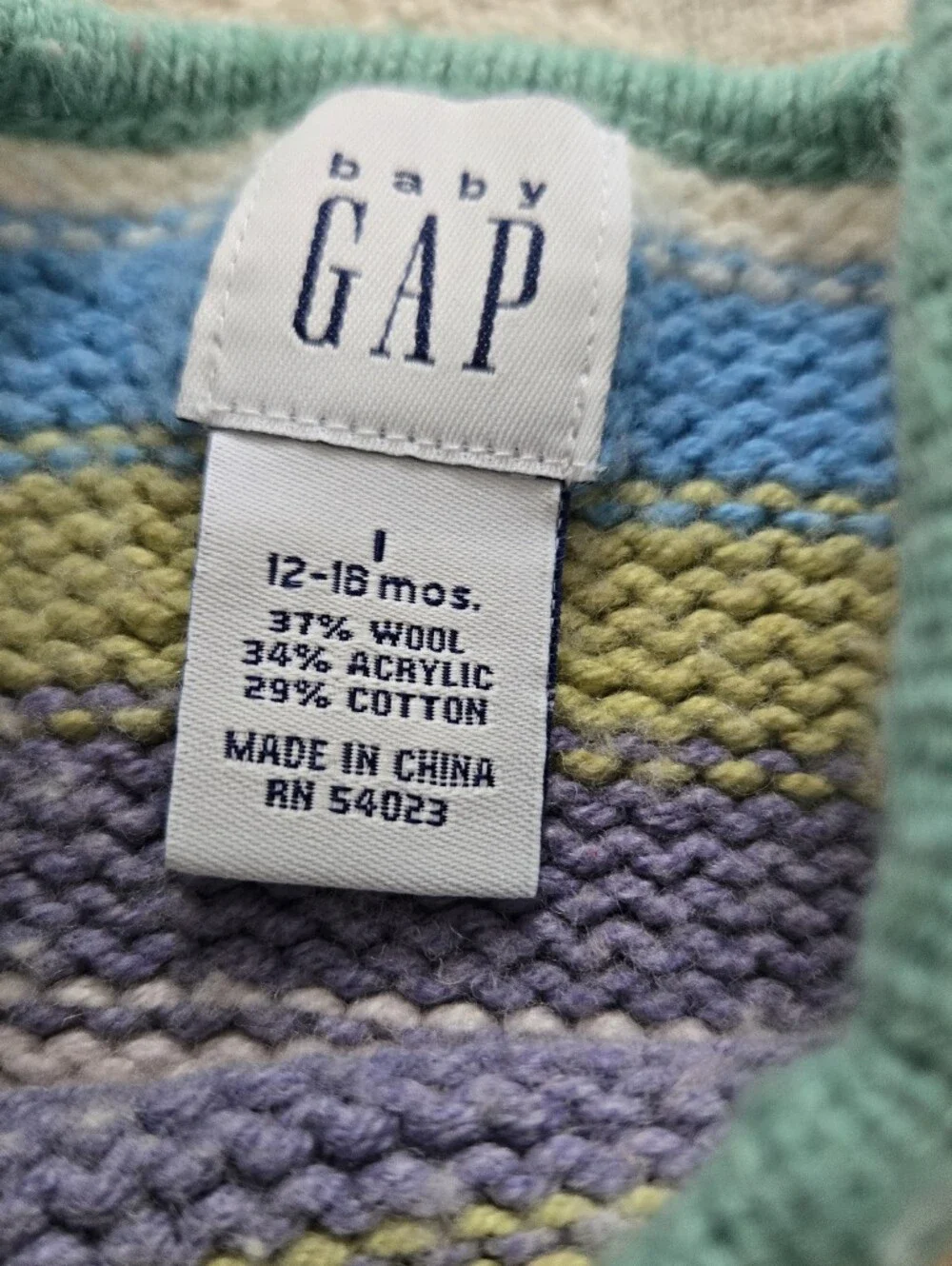 Vintage Y2k 2002 Baby Gap Colorful Striped Knit Tunic Dress
